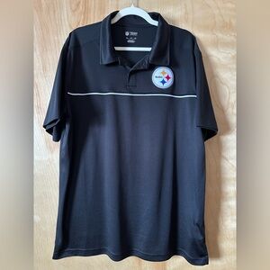 💕 NFL Team Apparel 💕 Men's Black Pittsburgh Steelers Polo Shirt